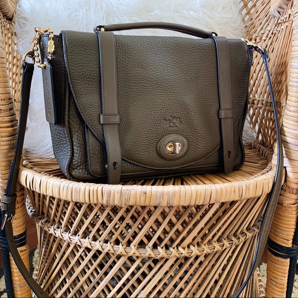 Coach Olive Green Satchel Shoulder Bag